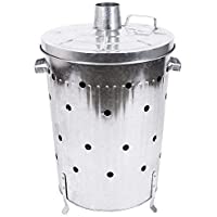 Home Discount Casa de Descuento® 75L litros Metal galvanizado incinerador Garden Fire Papelera Cubo de la Basura Cubo de…